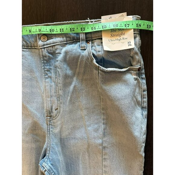 NWT Abercrombie & Fitch The 90's Straight Ultra High Rise Size 33/16L - Picture 3 of 9